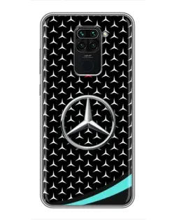 Чехол для Xiaomi Redmi Note 9 с картинкой «Mercedes — бирюзовый акцент»