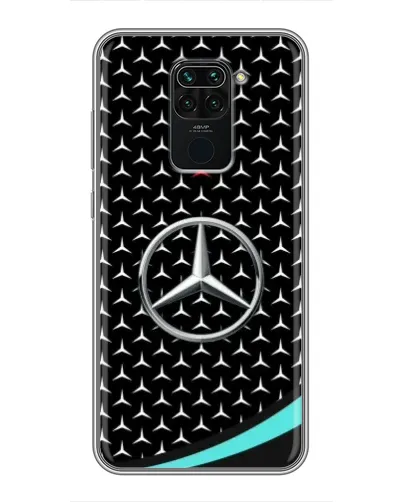 Чехол для Xiaomi Redmi Note 9 с картинкой «Mercedes — бирюзовый акцент»