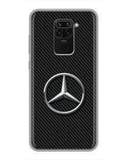 Чехол для Xiaomi Redmi Note 9 с картинкой «Карбоновый Mercedes стиль»