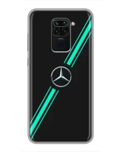 Чехол для Xiaomi Redmi Note 9 с картинкой «Спортивные линии Mercedes»