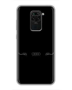 Чехол для Xiaomi Redmi Note 9 с картинкой «Audi — световой подпись»