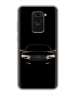Чехол для Xiaomi Redmi Note 9 с картинкой «Audi — ночной контур»