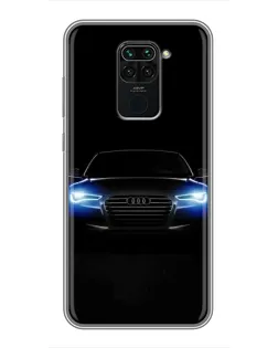 Чехол для Xiaomi Redmi Note 9 с картинкой «Audi в неоне»