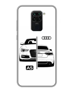 Чехол для Xiaomi Redmi Note 9 с картинкой «Audi — контрастный дизайн»