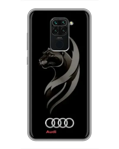 Чехол для Xiaomi Redmi Note 9 с картинкой «Графика — пантера и Audi»