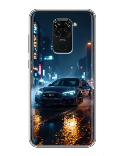 Чехол для Xiaomi Redmi Note 9 с картинкой «Ночной город и Audi»