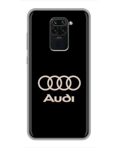 Чехол для Xiaomi Redmi Note 9 с картинкой «Audi — золотой логотип»