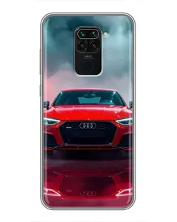 Чехол для Xiaomi Redmi Note 9 с картинкой «Audi RS — красный стиль»