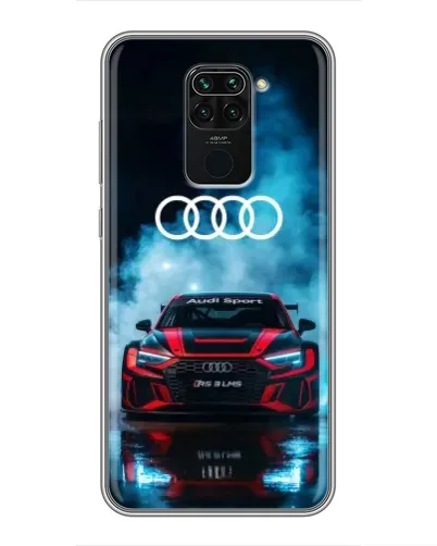 Чехол для Xiaomi Redmi Note 9 с картинкой «Audi Sport — неон»