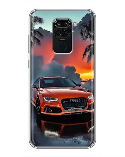 Чехол для Xiaomi Redmi Note 9 с картинкой «Audi — закат»