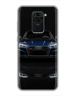 Чехол для Xiaomi Redmi Note 9 с картинкой «Audi — ночное отражение»