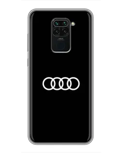 Чехол для Xiaomi Redmi Note 9 с картинкой «Audi White Logo»