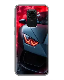 Чехол для Xiaomi Redmi Note 9 с картинкой «Lamborghini красное сияние»