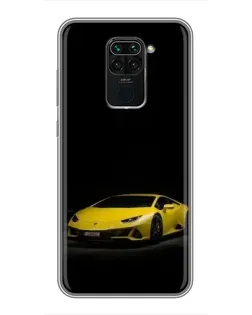 Чехол для Xiaomi Redmi Note 9 с картинкой «Lamborghini желтый акцент»