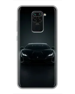 Чехол для Xiaomi Redmi Note 9 с картинкой «Черный Lamborghini Aventador»