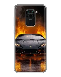 Чехол для Xiaomi Redmi Note 9 с картинкой «Lamborghini в огне»