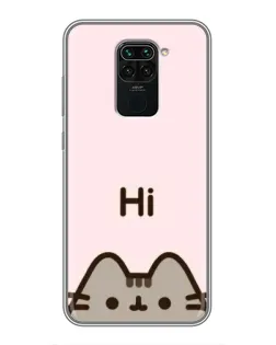 Чехол для Xiaomi Redmi Note 9 с картинкой «Пушин говорит Hi»