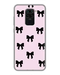 Чехол для Xiaomi Redmi Note 9 с картинкой «Черные банты Coquette»
