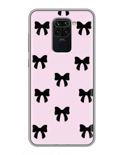 Чехол для Xiaomi Redmi Note 9 с картинкой «Черные банты Coquette»