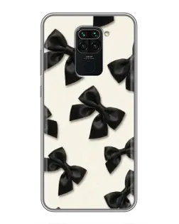 Чехол для Xiaomi Redmi Note 9 с картинкой «Черные бантики»