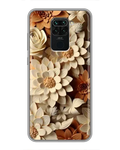 Чехол для Xiaomi Redmi Note 9 с картинкой «Бежевый флористический декор»