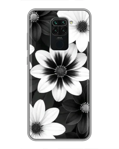 Чехол для Xiaomi Redmi Note 9 с картинкой «Монохромные астры»