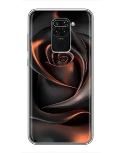 Чехол для Xiaomi Redmi Note 9 с картинкой «Шелковая черная роза»