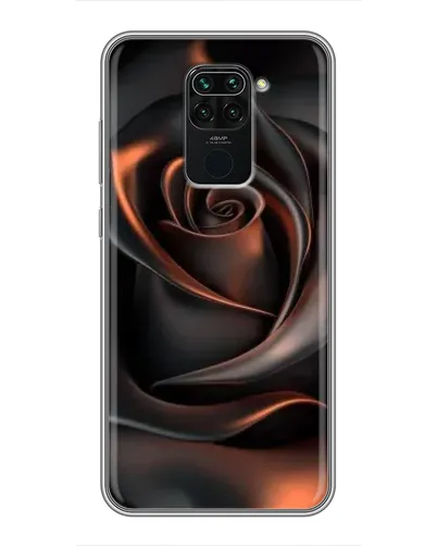 Чехол для Xiaomi Redmi Note 9 с картинкой «Шелковая черная роза»