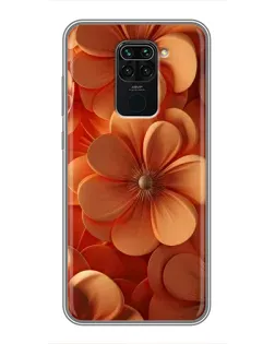 Чехол для Xiaomi Redmi Note 9 с картинкой «Оранжевый макро цветок»
