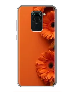 Чехол для Xiaomi Redmi Note 9 с картинкой «Оранжевые герберы»