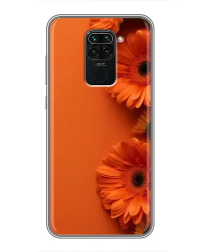 Чехол для Xiaomi Redmi Note 9 с картинкой «Оранжевые герберы»