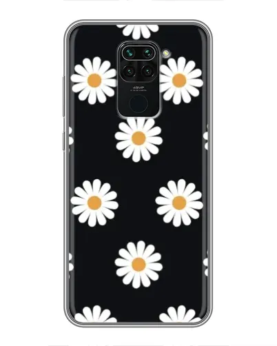 Чехол для Xiaomi Redmi Note 9 с картинкой «Ромашки на черном»