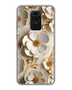 Чехол для Xiaomi Redmi Note 9 с картинкой «Белие бумажние  цвети»