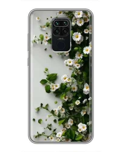 Чехол для Xiaomi Redmi Note 9 с картинкой «Ветка мелких белых цветов»