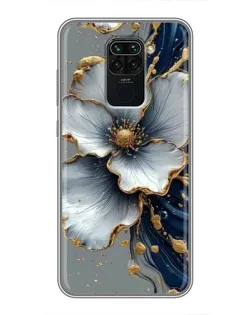 Чехол для Xiaomi Redmi Note 9 с картинкой «Белый цветок и золотой флюид»
