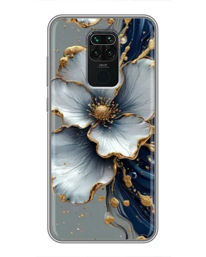 Чехол для Xiaomi Redmi Note 9 с картинкой «Белый цветок и золотой флюид»