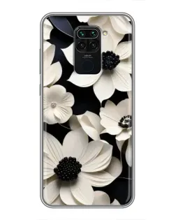 Чехол для Xiaomi Redmi Note 9 с картинкой «Объемные белые цветы»