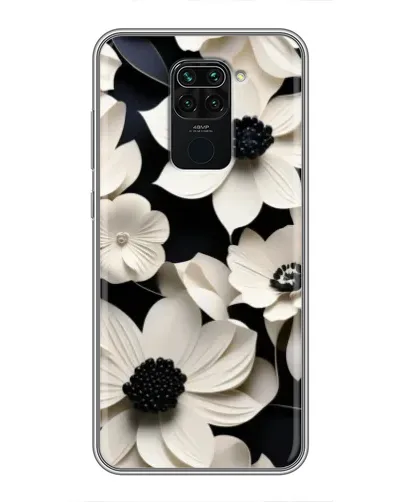 Чехол для Xiaomi Redmi Note 9 с картинкой «Объемные белые цветы»