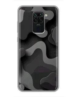 Чехол для Xiaomi Redmi Note 9 с картинкой «Темный абстрактный камуфляж»