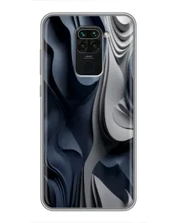 Чехол для Xiaomi Redmi Note 9 с картинкой «Объемные синие складки»