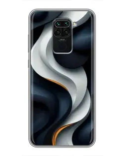 Чехол для Xiaomi Redmi Note 9 с картинкой «Объемные черно-белые ленты»
