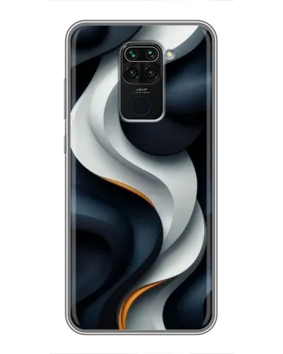 Чехол для Xiaomi Redmi Note 9 с картинкой «Объемные черно-белые ленты» Чехол для Xiaomi Redmi Note 9 с картинкой «Объемные черно-белые ленты»