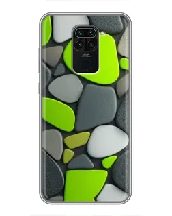 Чехол для Xiaomi Redmi Note 9 с картинкой «Яркая неоновая галька»