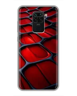 Чехол для Xiaomi Redmi Note 9 с картинкой «Красная глянцевая сетка»