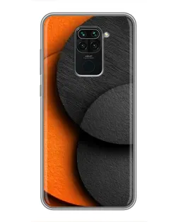 Чехол для Xiaomi Redmi Note 9 с картинкой «Геометрия оранжевых кругов»
