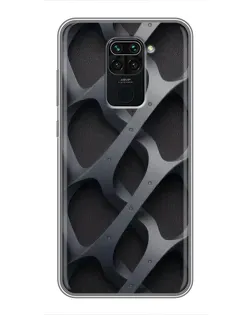 Чехол для Xiaomi Redmi Note 9 с картинкой «Объемное серое плетение»