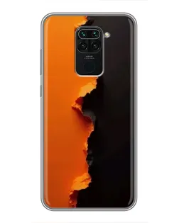 Чехол для Xiaomi Redmi Note 9 с картинкой «Оранжевый разлом»