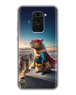 Чехол для Xiaomi Redmi Note 9 с картинкой «Капи-мен супергерой»