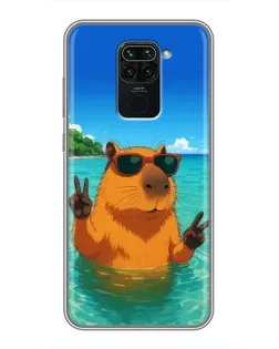Чехол для Xiaomi Redmi Note 9 с картинкой «Морская капибара»