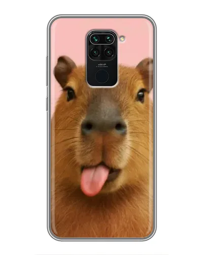 Чехол для Xiaomi Redmi Note 9 с картинкой «Капибара с языком»